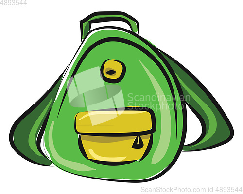 Image of Green backpack, vector or color illustration.