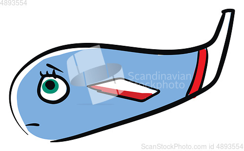 Image of An inconsolable aeroplane, vector or color illustration.