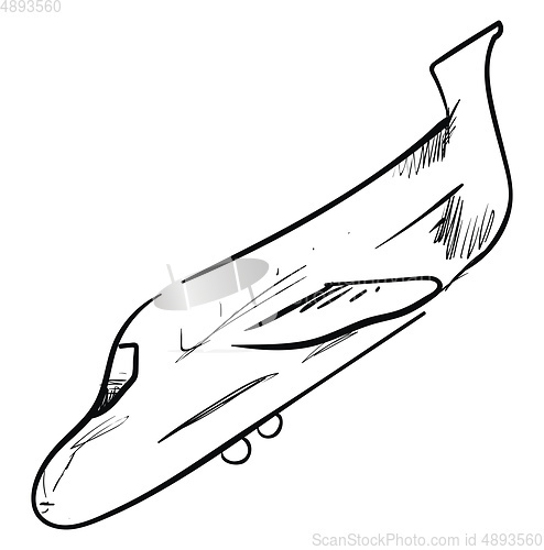 Image of Landing plane sketch, vector or color illustration.