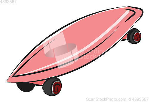 Image of Skateboard for girls, vector or color illustration.