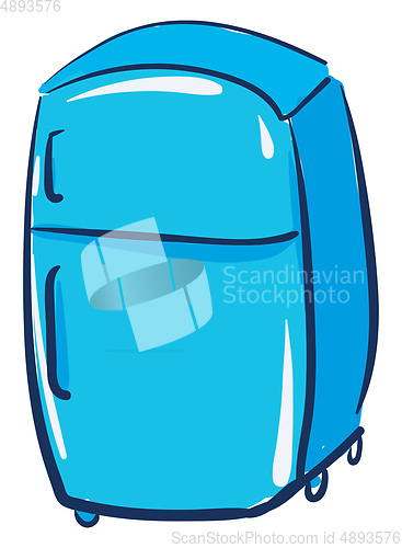Image of Image of azure fridge, vector or color illustration.