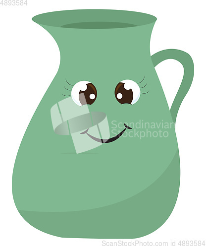Image of A smiling jug, vector or color illustration.