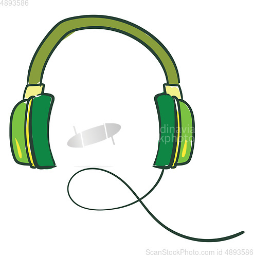 Image of Green headphone, vector or color illustration.