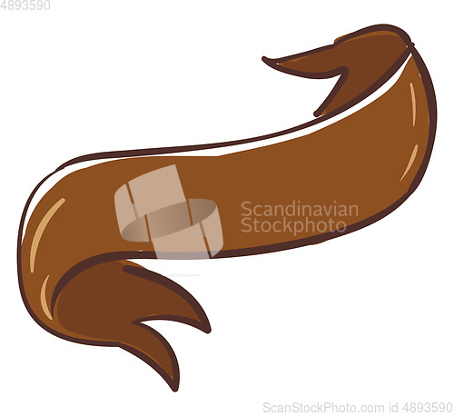 Image of Image of brown ribbon, vector or color illustration.