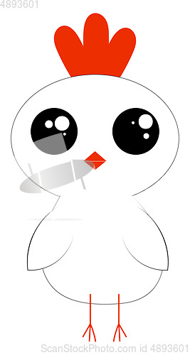 Image of Drawing of Chicken, vector or color illustration.