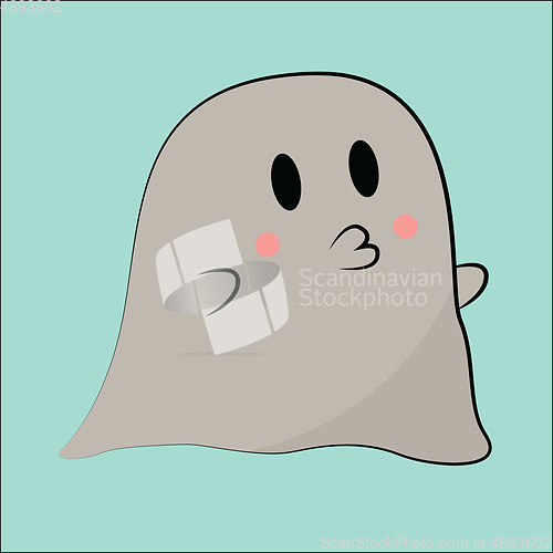 Image of Image of cute ghost, vector or color illustration.