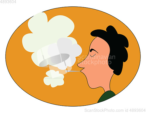 Image of A smoking man, vector or color illustration.