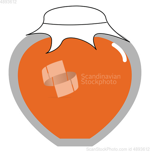 Image of An orange jam in a glass jar, vector or color illustration.