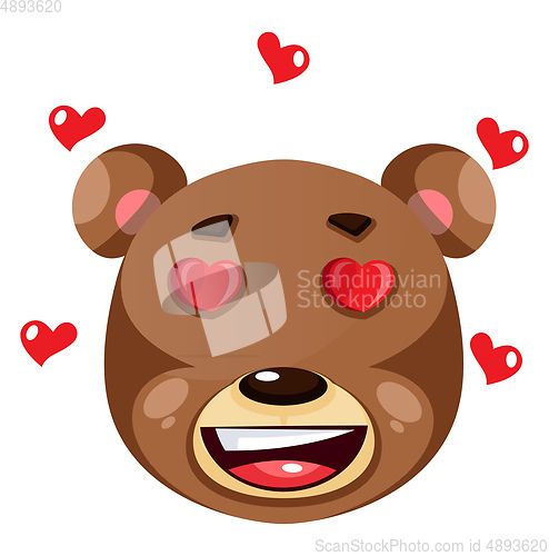 Image of Bear is feeling in love, illustration, vector on white backgroun