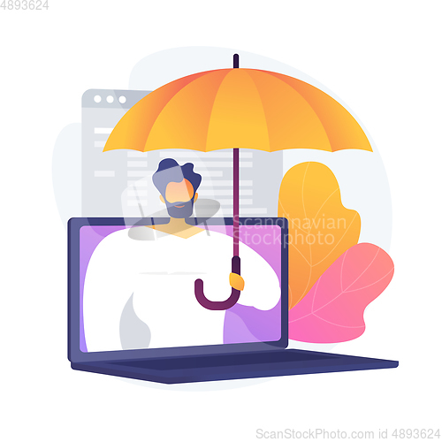 Image of Cyber insurance vector concept metaphor