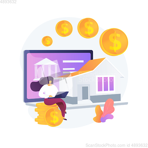 Image of Mortgage loan abstract concept vector illustration.