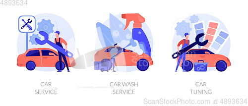 Image of Vehicle care services vector concept metaphors