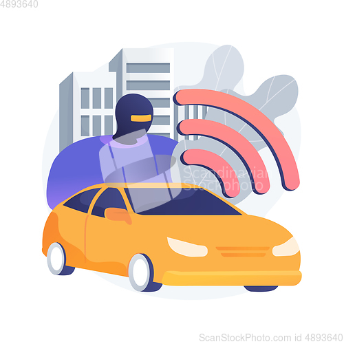 Image of Car alarm system abstract concept vector illustration.