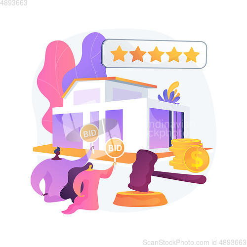 Image of Auction house abstract concept vector illustration.