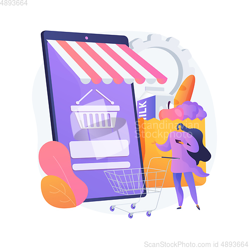 Image of Digital supermarket abstract concept vector illustration.