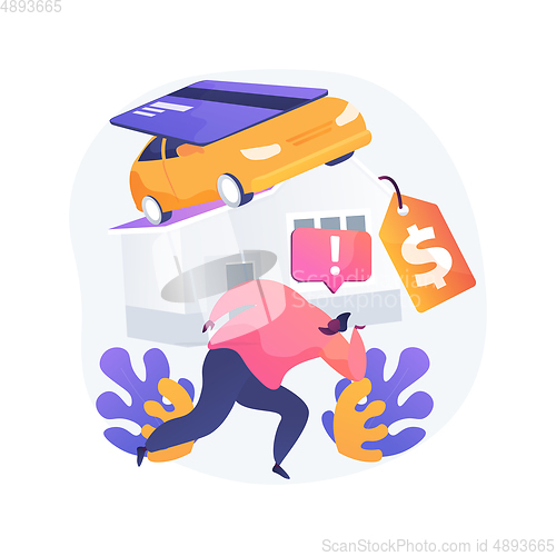 Image of Debt burden abstract concept vector illustration.