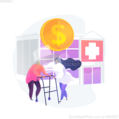 Image of Retirees healthcare expenses vector concept metaphor