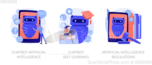 Image of Chatbot technology development vector concept metaphors.