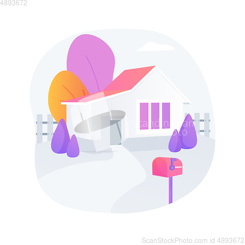 Image of Detached house abstract concept vector illustration.