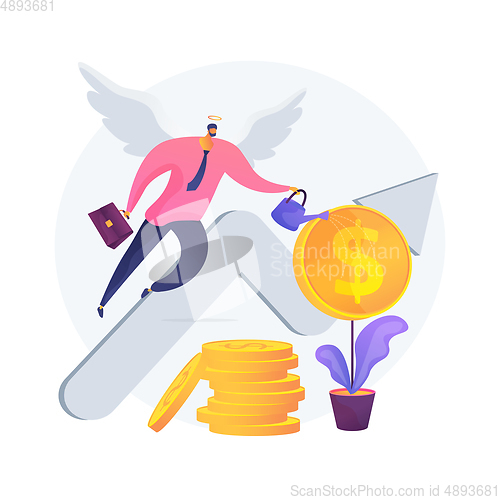 Image of Angel investor abstract concept vector illustration.