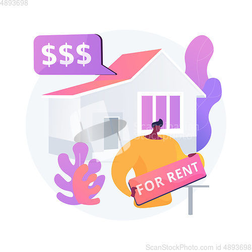 Image of House for rent abstract concept vector illustration.