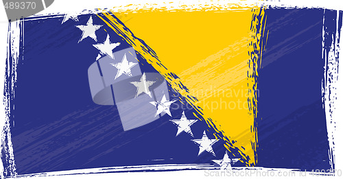 Image of Grunge Bosnia and Herzegovina flag