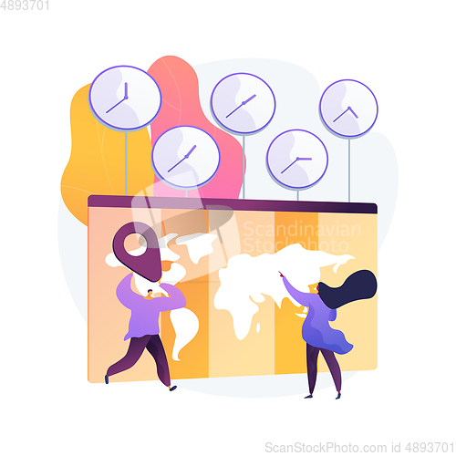 Image of Time zones abstract concept vector illustration.