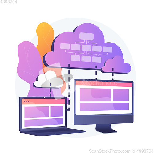 Image of Cloud information storage vector concept metaphor