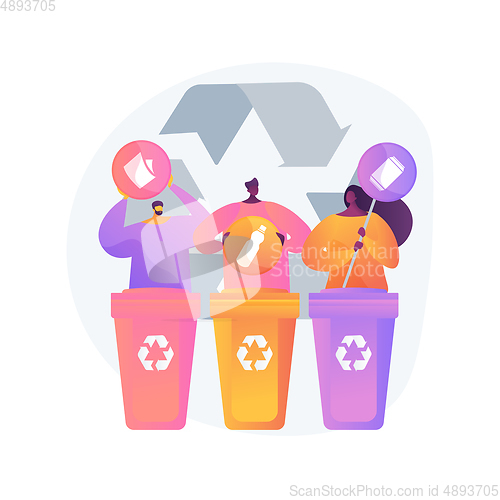 Image of Garbage collection and sorting abstract concept vector illustration.