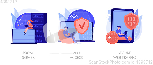 Image of Secure internet access vector concept metaphors.