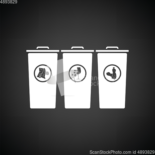 Image of Garbage containers with separated trash icon