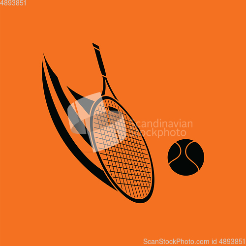 Image of Tennis racket hitting a ball icon