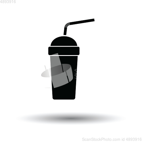 Image of Disposable soda cup and flexible stick icon