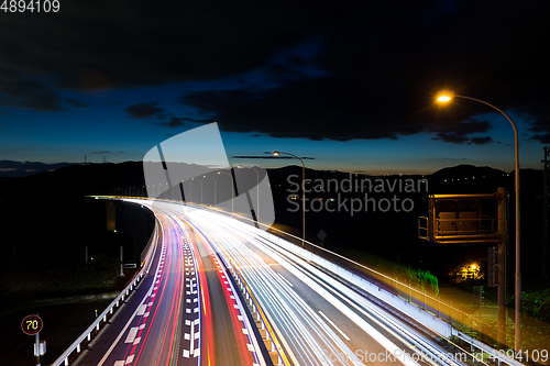 Image of Speed Traffic on highway at night