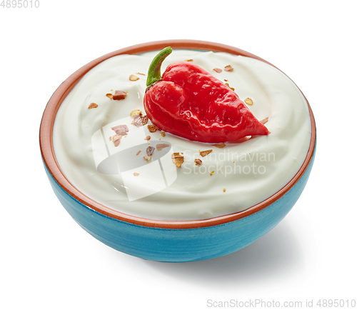 Image of bowl of hot dip yogurt sauce