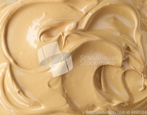 Image of whipped coffee and caramel dessert background