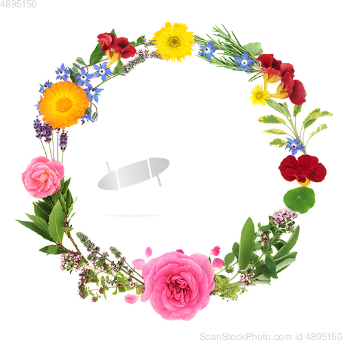 Image of Organic Healing Herbs and Floral Wreath