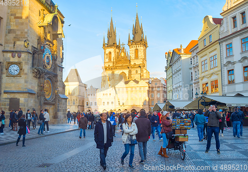 Image of People Old Town Clock Prague