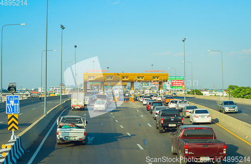 Image of Cars toll road  Bangkok Thailand