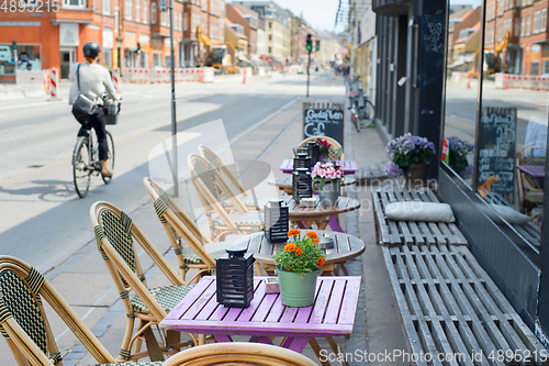 Image of Street cafe restaurant Copenhagen Denmark