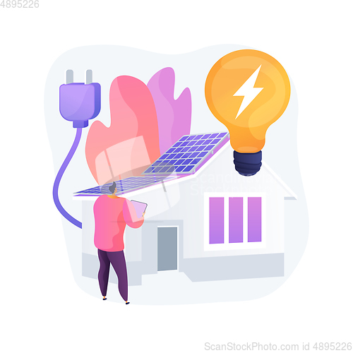 Image of Energy-plus house abstract concept vector illustration.