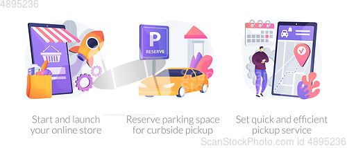 Image of Online store pickup service abstract concept vector illustrations.