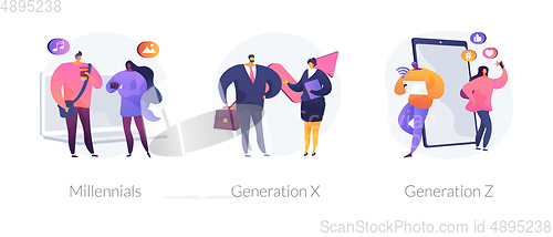 Image of Generational change abstract concept vector illustrations.