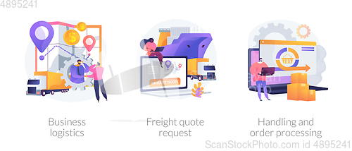 Image of Smart logistics technologies abstract concept vector illustrations.