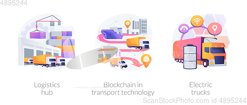 Image of Global logistics center abstract concept vector illustrations.