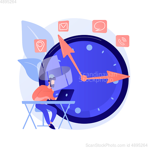 Image of Deadline and time management vector concept metaphor