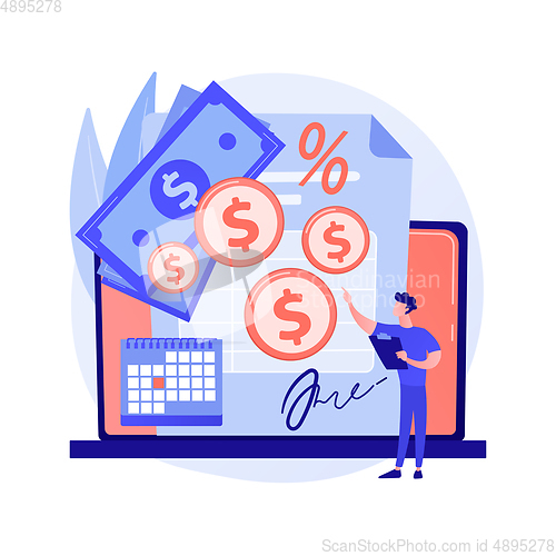 Image of Contract billing vector concept metaphor.