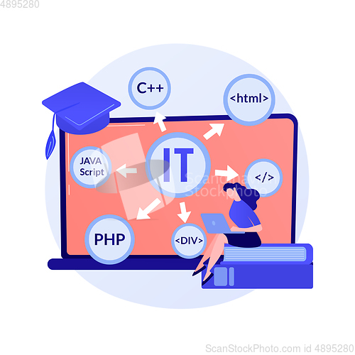 Image of Online IT courses vector concept metaphor
