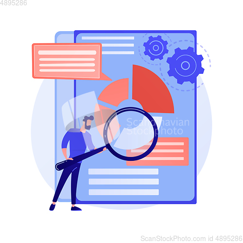 Image of Business documents scanning vector concept metaphor.