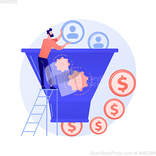 Image of Sales funnel vector concept metaphor